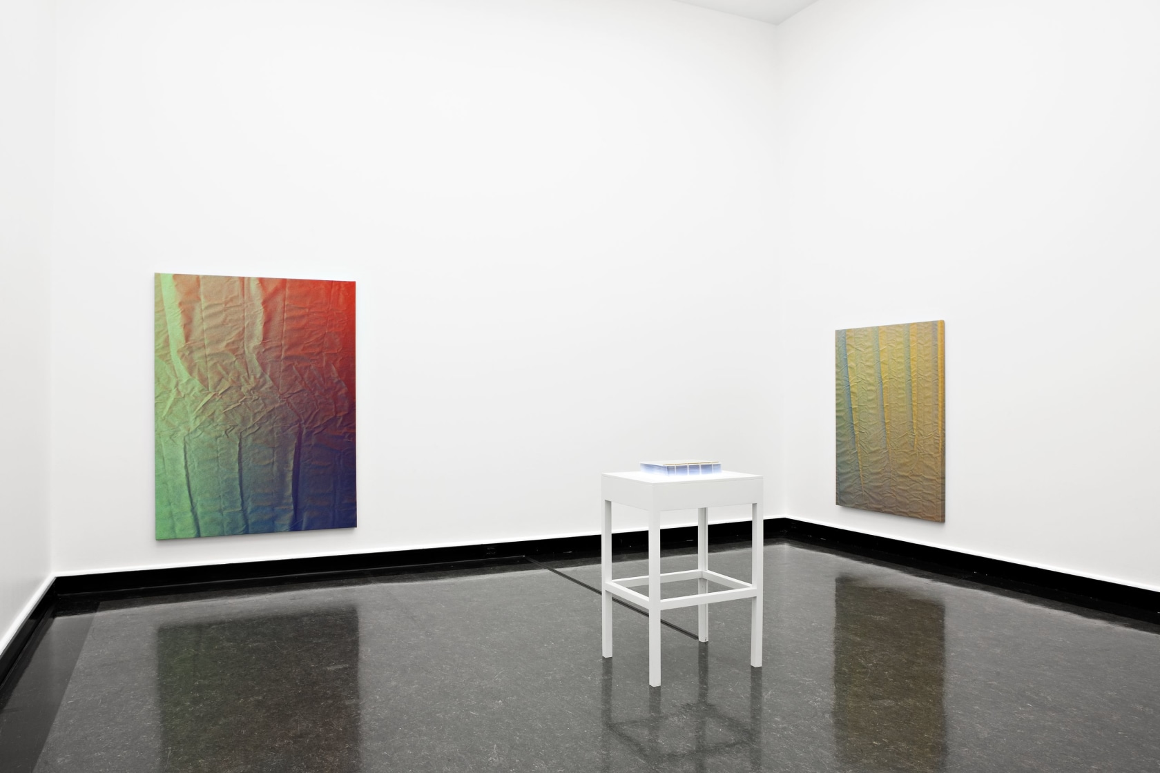 Installation view, Tauba Auerbach, Tetrachromat, Wiels, Brussels, 2013. © Tauba Auerbach. Courtesy the artist and STANDARD (OSLO), Oslo. Photo: Vegard...