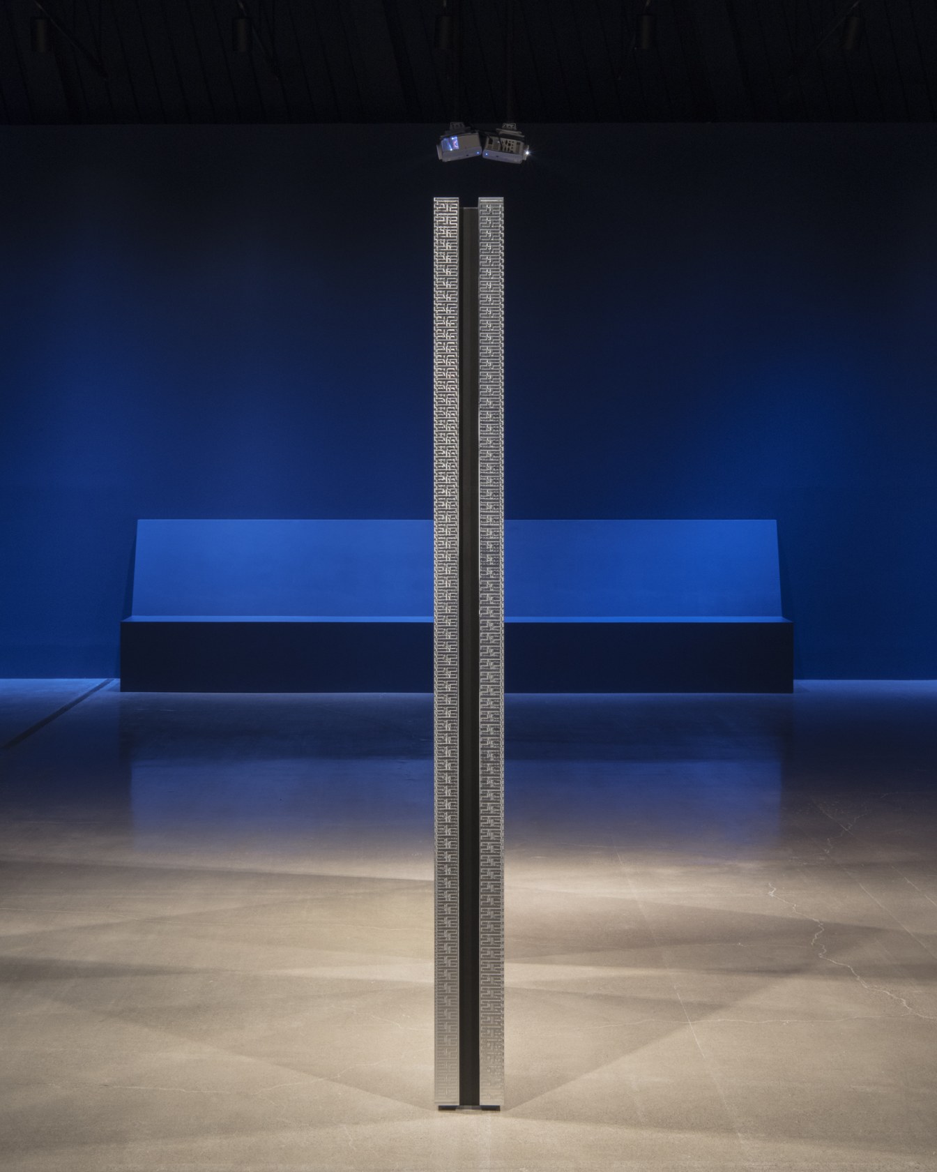 Installation view, INDUCTION: Tauba Auerbach + Éliane Radigue, Museum of Contemporary Art, Cleveland, Ohio, 2018. © Tauba Auerbach and MOCA...