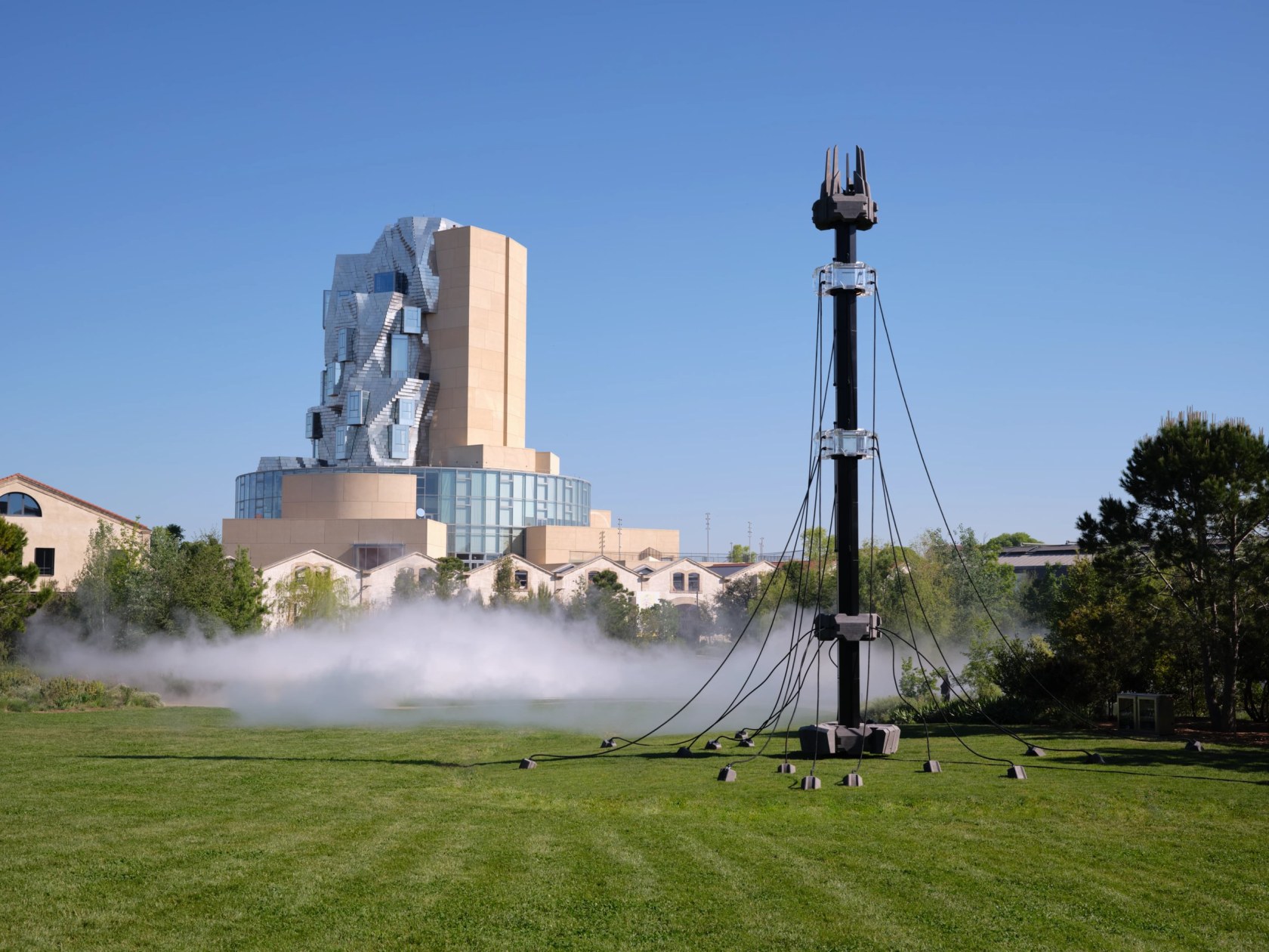 Philippe Parreno, Membrane, 2024. Exhibition view: Dance with Daemons, 2025, Parc des Ateliers, LUMA Arles. Photo © Victor & Simon...