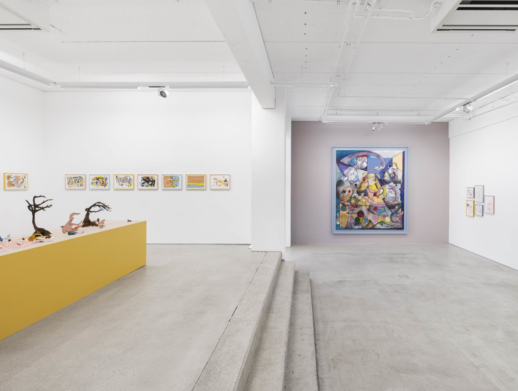 Exhibition view: Simon Fujiwara, Who’s Iconic? – Paintings, Drawings, and Maquettes from the Whoseum of Who the Baer, G2 Kunsthalle,...