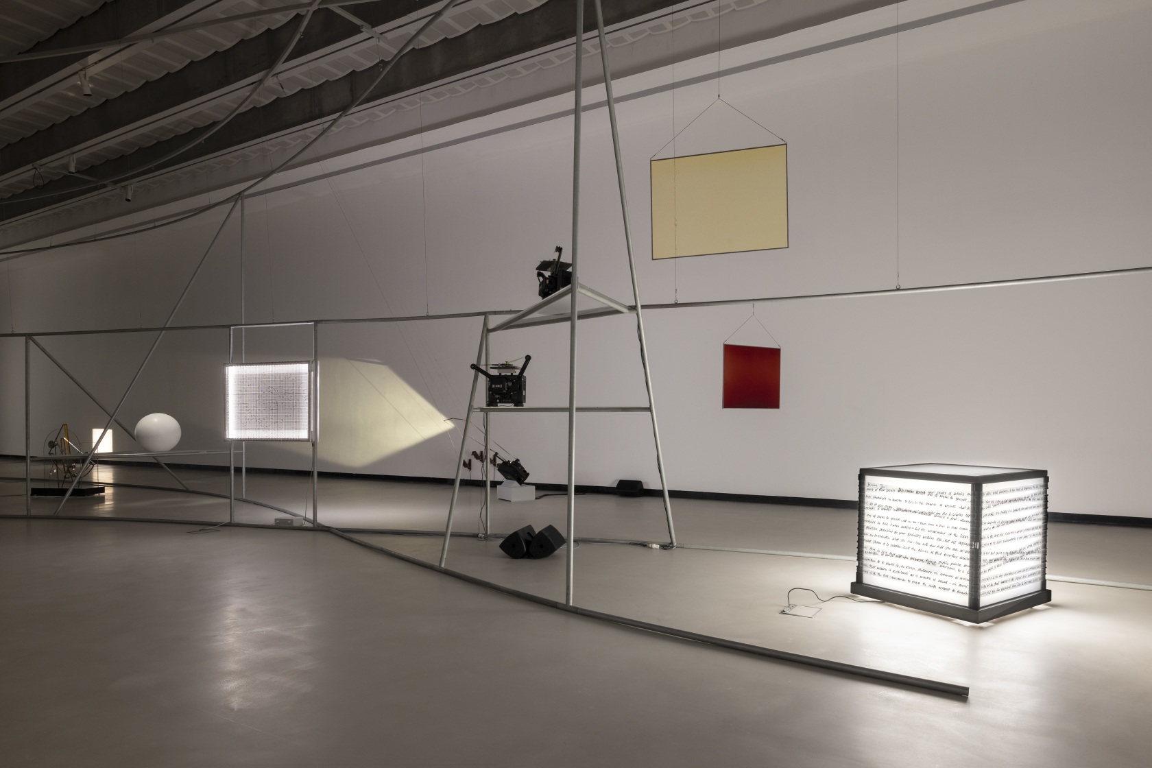 Exhibition view: Rosa Barba, Frame Time Open, MAXXI, Rome. Photo @ Andrea Rossetti