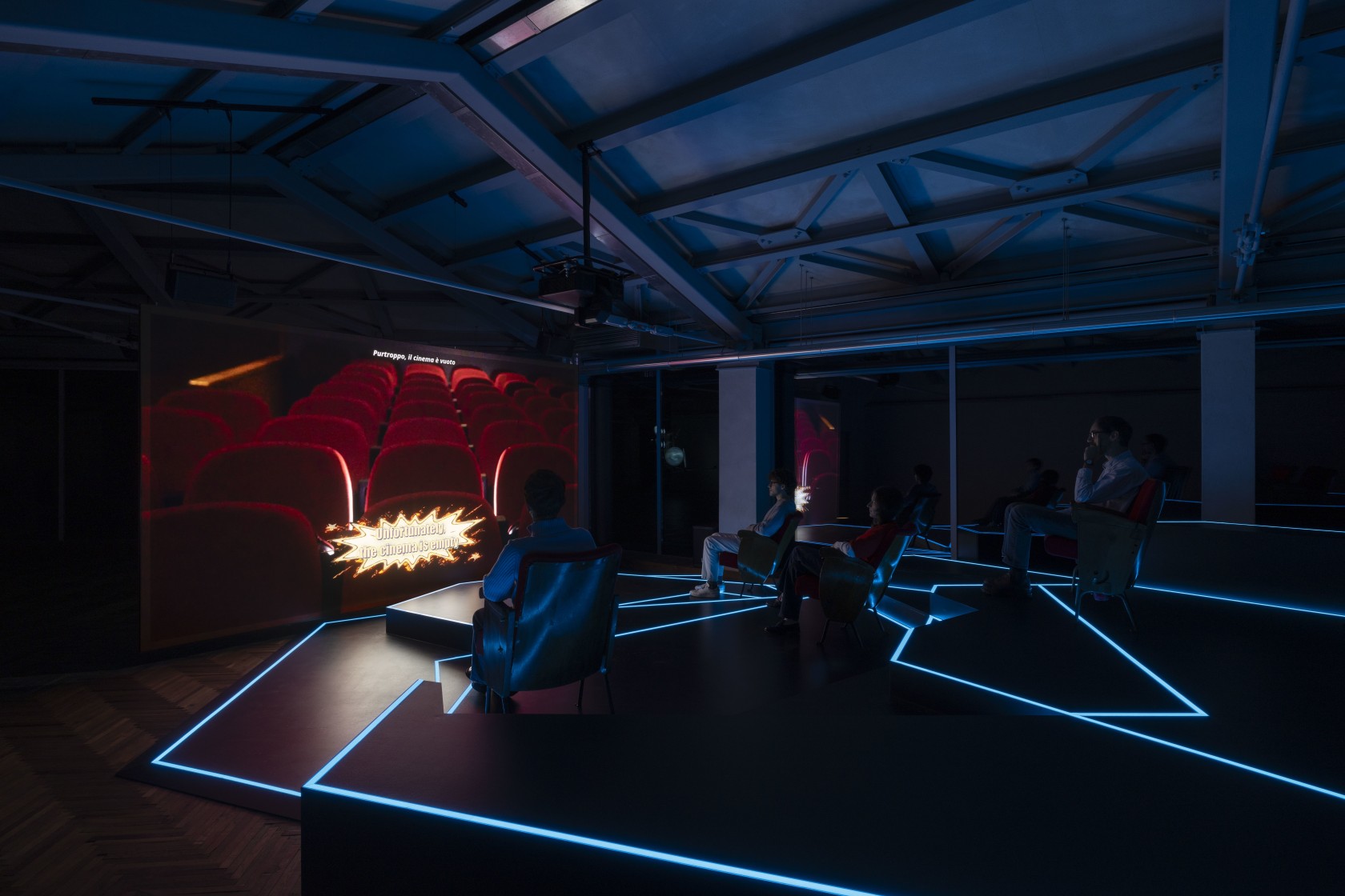 Exhitbition view: Hito Steyerl, The Island, Osservatorio Fondazione Prada, Milan, 2025. Photo © Andrea Rossetti