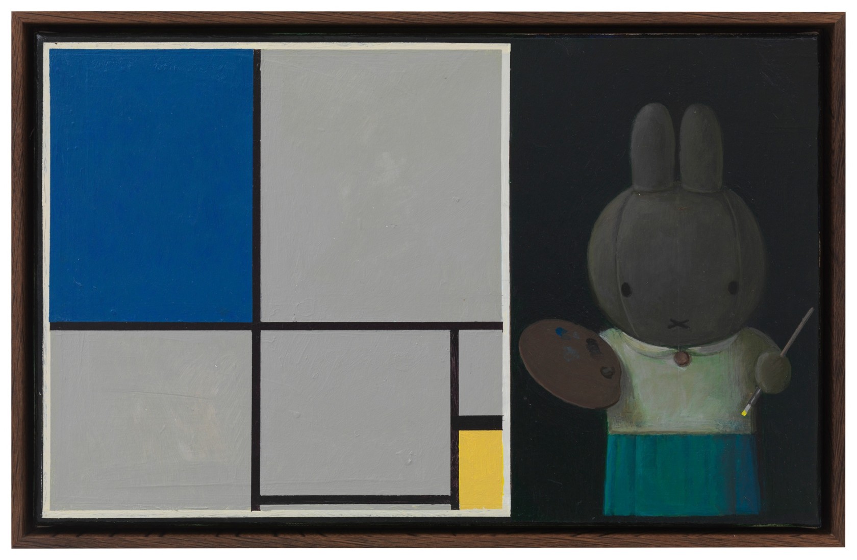 Miffy with Mondrian No. 2, 2013 Acrylic on canvas 25 x 40 cm Photo © Jens Ziehe