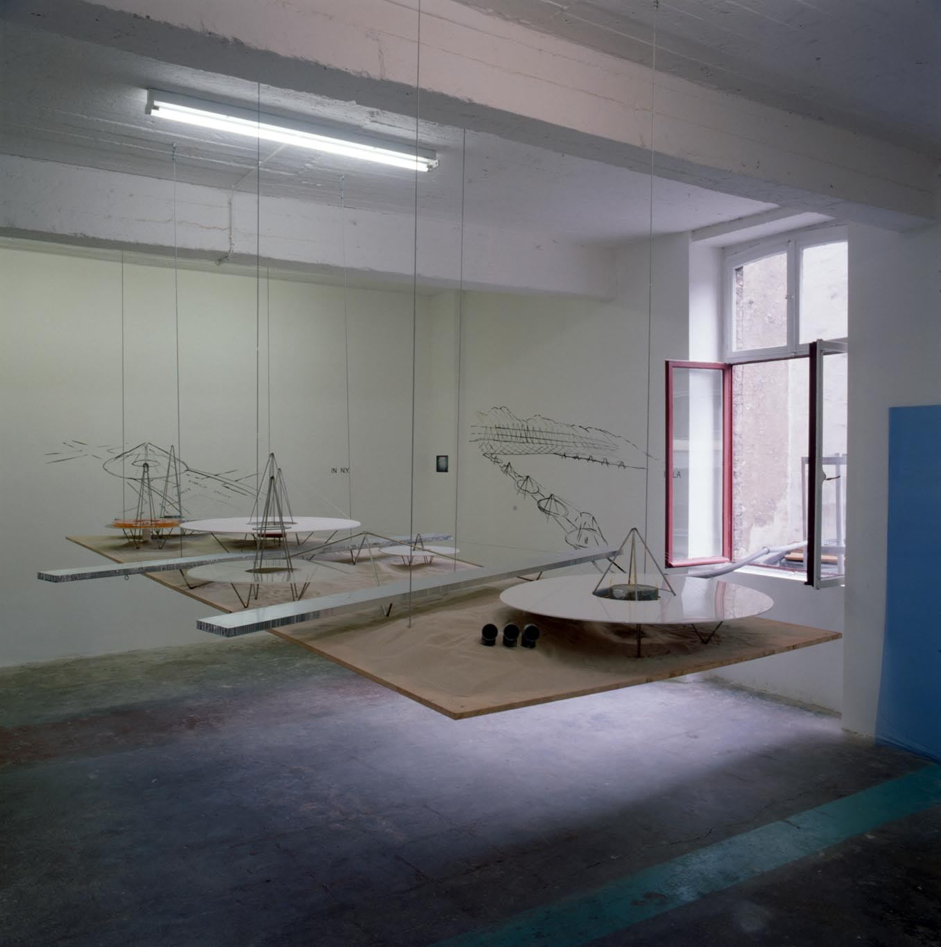 Exhibition view: City Bild, Esther Schipper, Cologne, 1990. Photo &copy; Lothar Schnepf