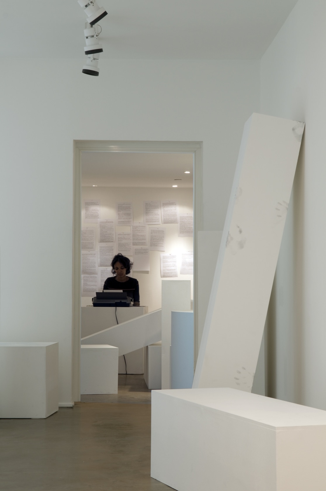 The Siren's Stage (The Reef), 2010 Plinths, actors, writers, nude models, typewriter, A4 typescript Dimensions variable Photo © Aurélien Mole