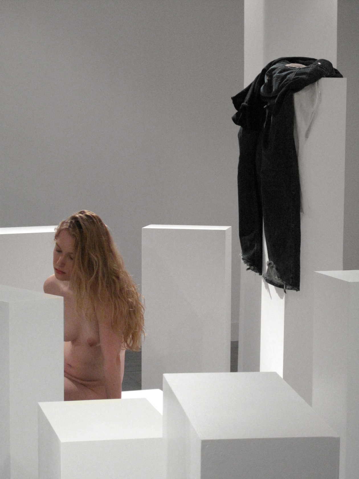 The Siren's Stage (The Reef), 2010 (detail) Plinths, actors, writers, nude models, typewriter, A4 typescript Dimensions variable