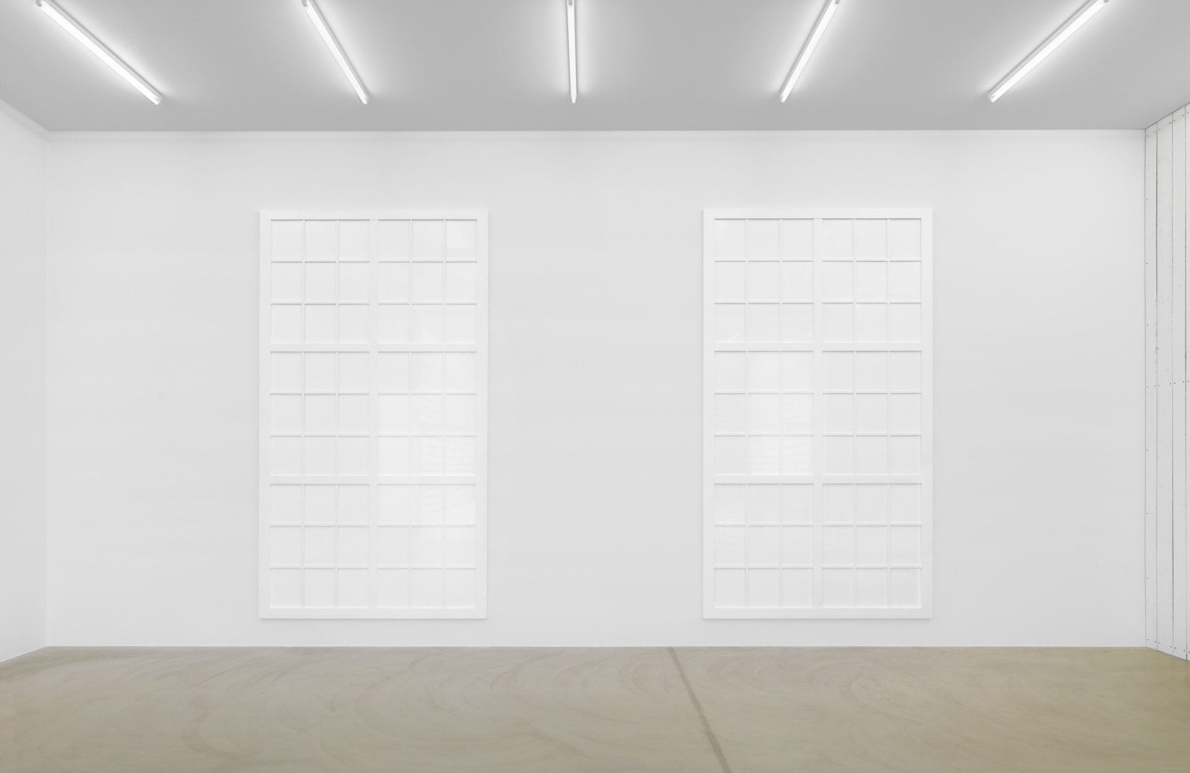 Left: OPEN ground, 2010 Wood, plexiglass, acrylic paint 189 cm × 359 cm × 4 cm Right: open GROUND, 2010...