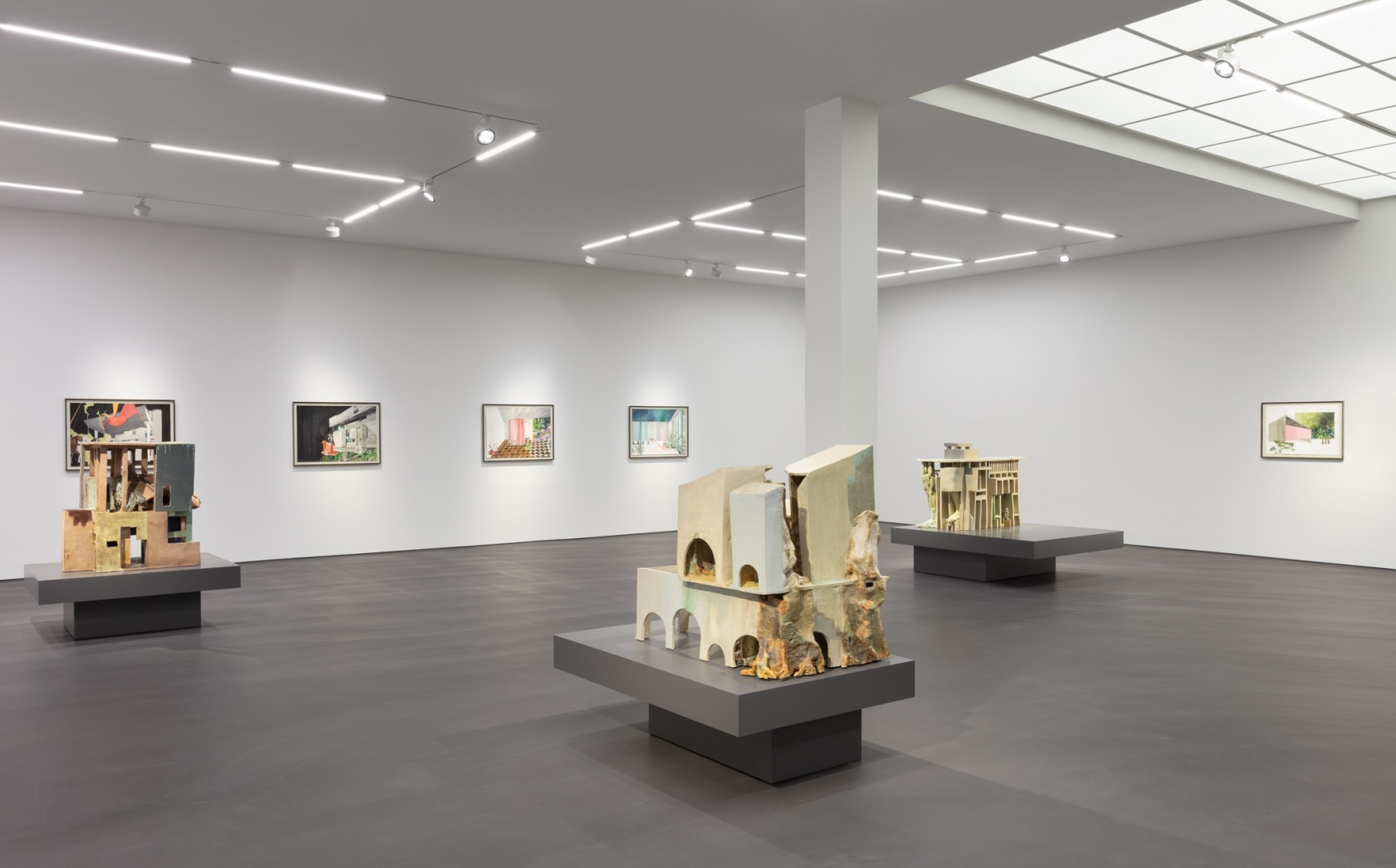 Exhibition view: Isa Melsheimer, false ruins and lost innocence, Esther Schipper, Berlin, 2020. Photo © Andrea Rossetti