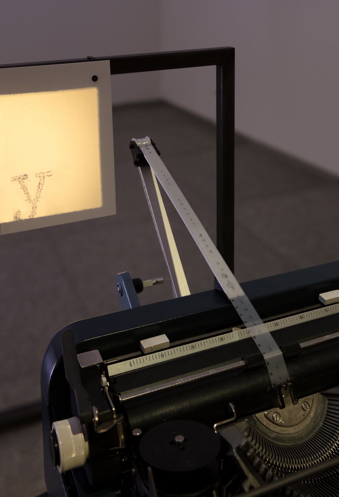 Rosa Barba Spacelength Thought, 2012 (detail) 16 mm film, projector, typewriter, programming Dimensions variable Projection distance: 2-2.5 m approx. Exhibition...