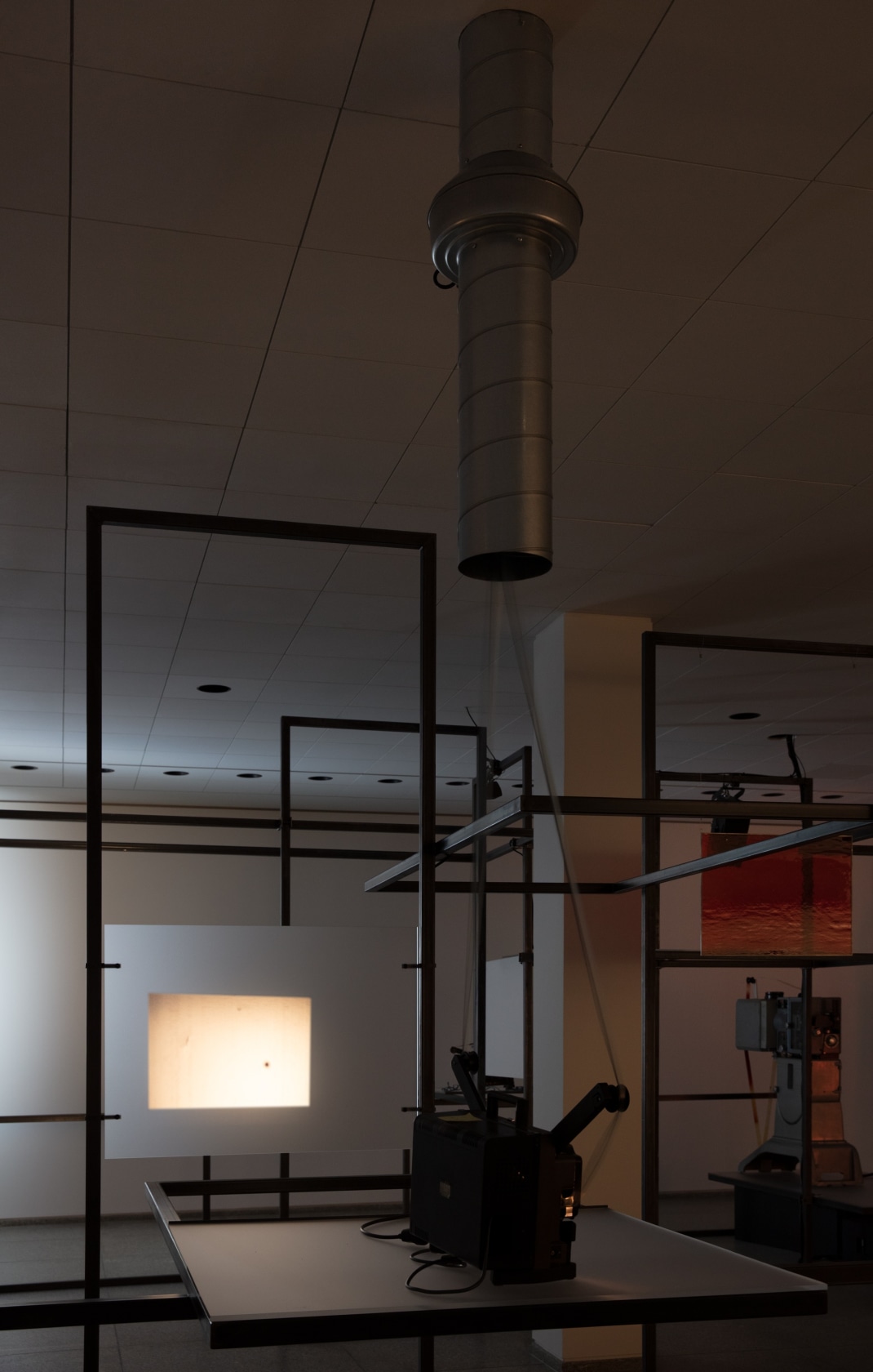 Rosa Barba One Way Out, 2009 16 mm film, optical sound, projector, ventilator, tube Duration: 2 min Exhibition view: Rosa...