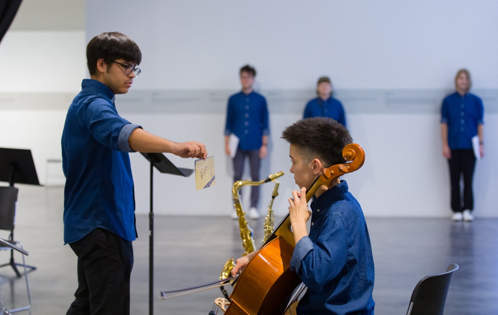 Christian Marclay, Shuffle, 2007. Exhibition View: Ari Benjamin Meyers: Kunsthalle for Music, Museum of Contemporary Art Santa Barbara, 2019. Courtesy...