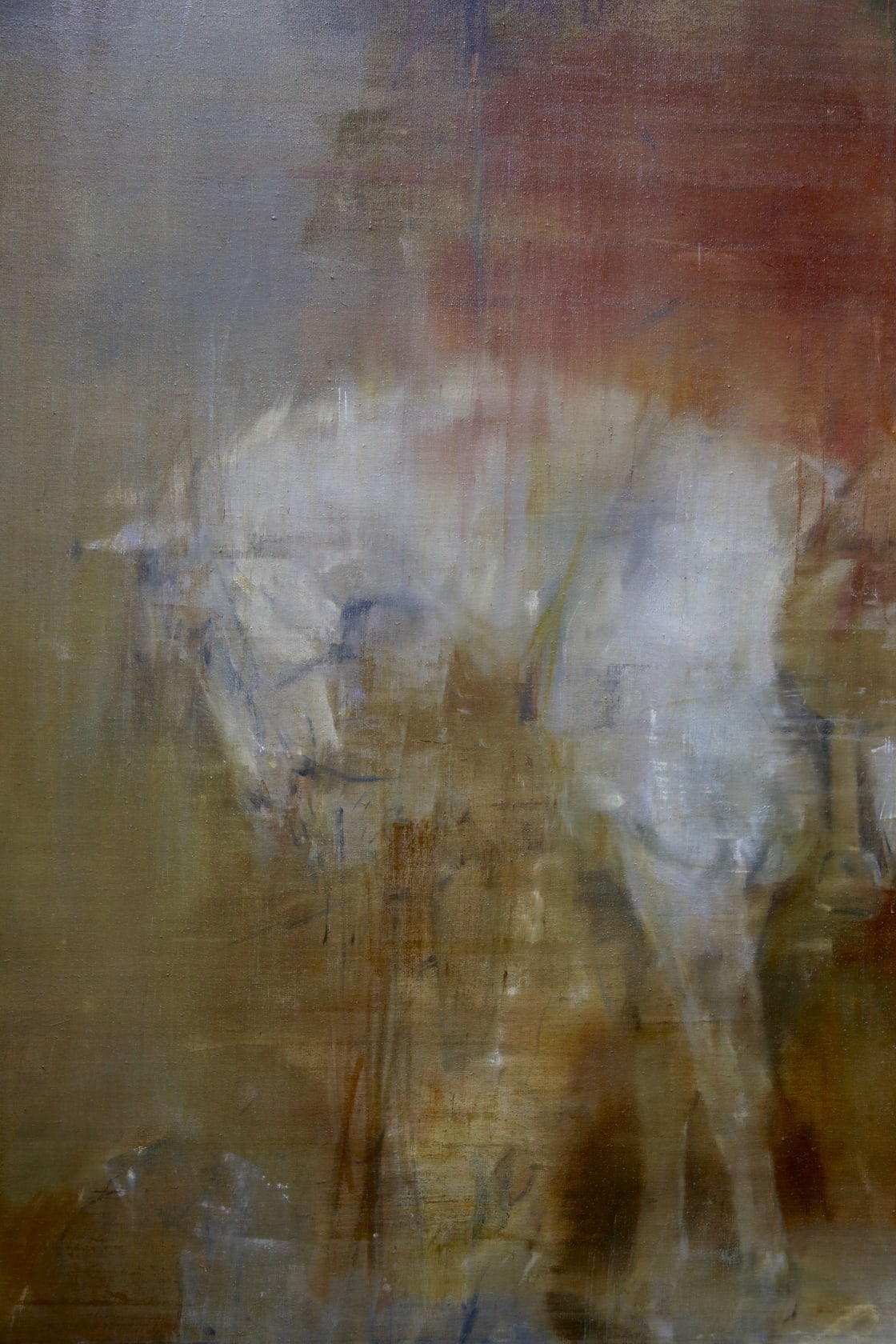 Jake Wood-Evans, White horse in a stable after Sir Edwin Henry Landseer, 2017