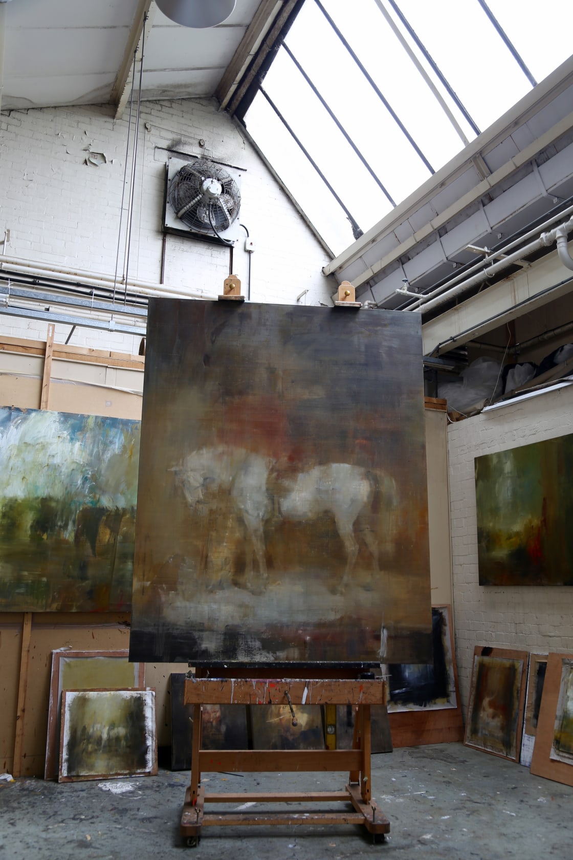 Jake Wood-Evans, White horse in a stable after Sir Edwin Henry Landseer, 2017