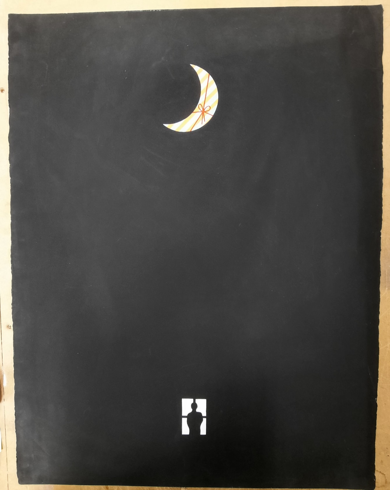 Patrick Hughes, Gift wrapped moon, c. 1982