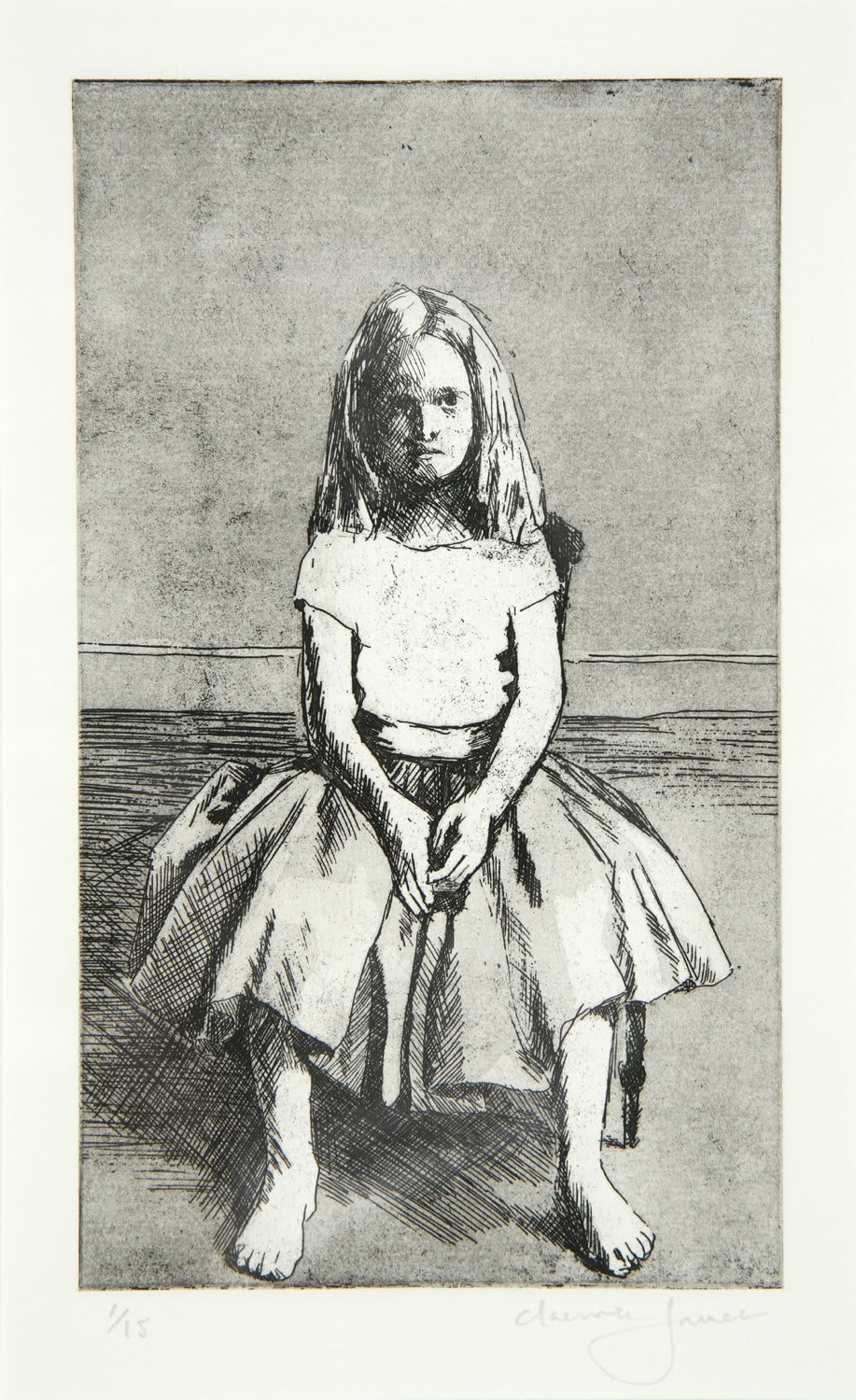 Claerwen James, Girl in a big skirt, seated, 2006