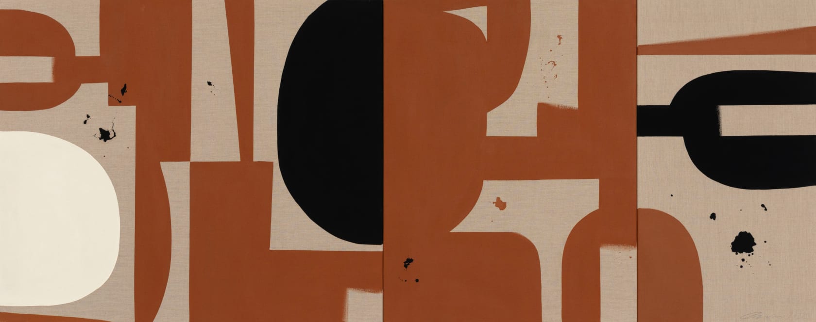 Liza Giles, Raw Sienna Triptych (Composition I), 2022
