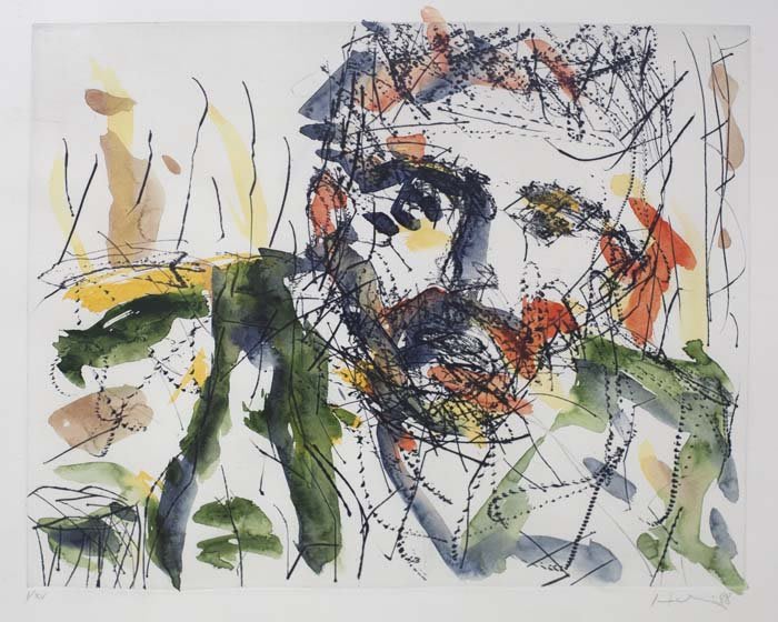 Friedemann Hahn, Head with Bottle and Glass, 1988