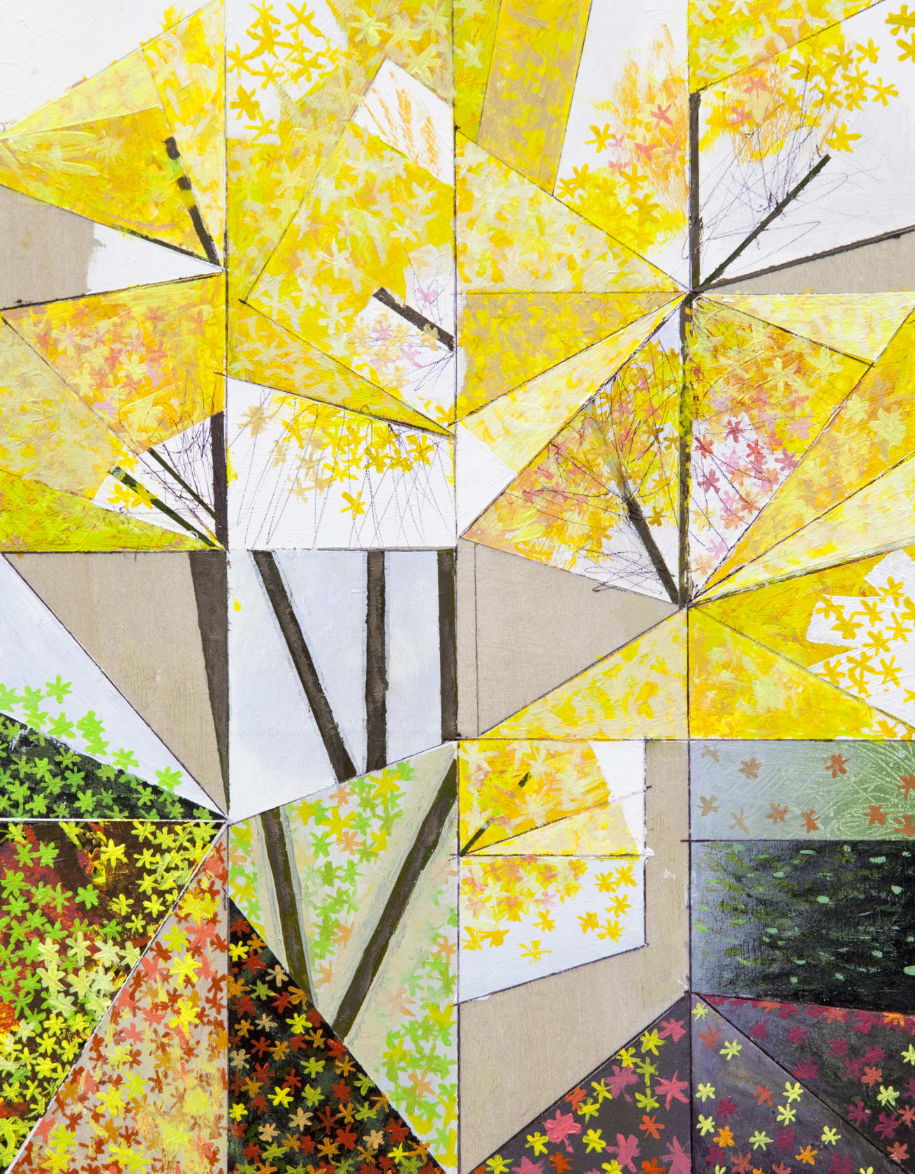 Alex Cave Autumnal Japanese Maple Tree, Flat, 2016