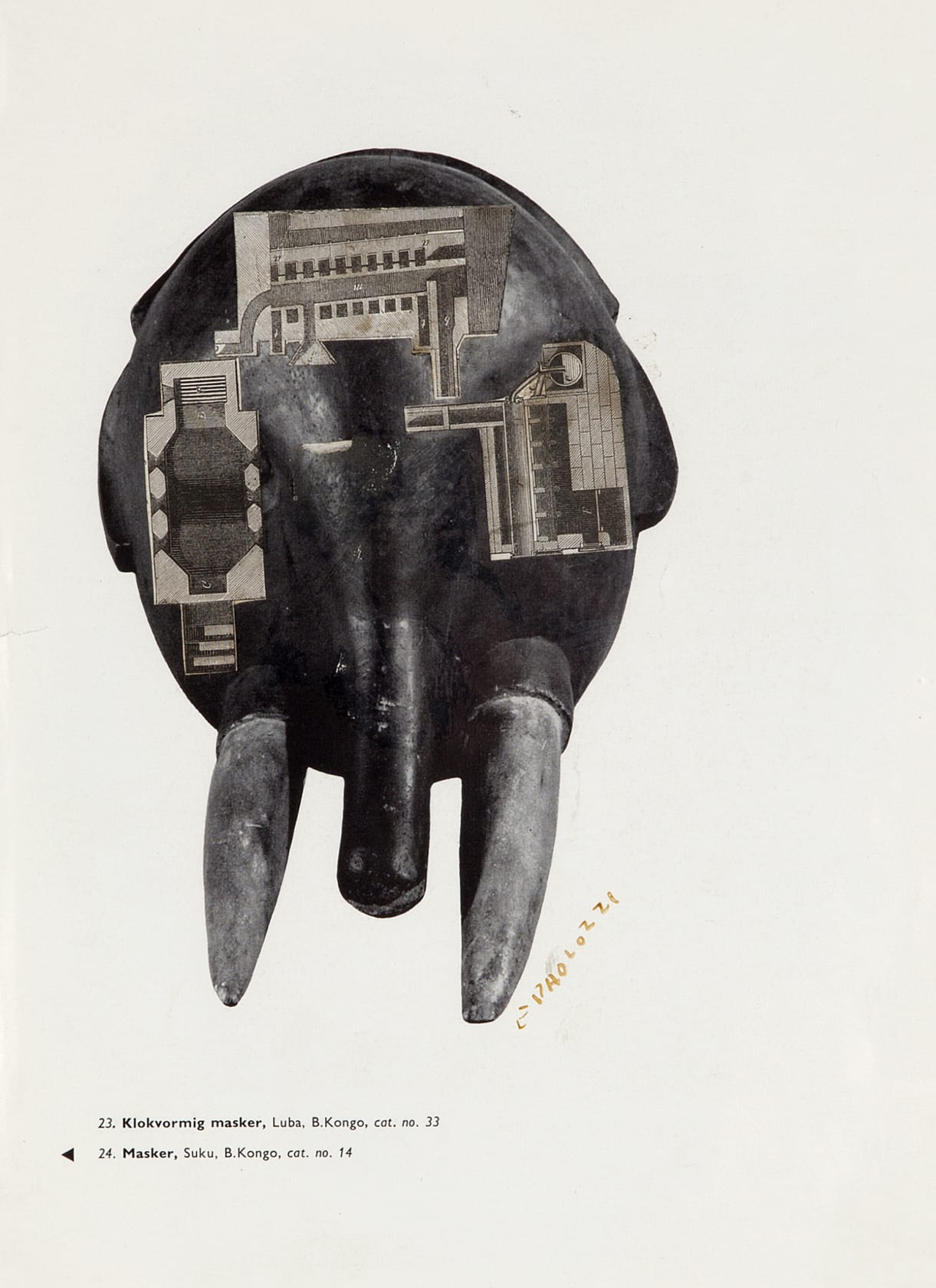Eduardo Paolozzi, Klokvormig Masker, 1946-47