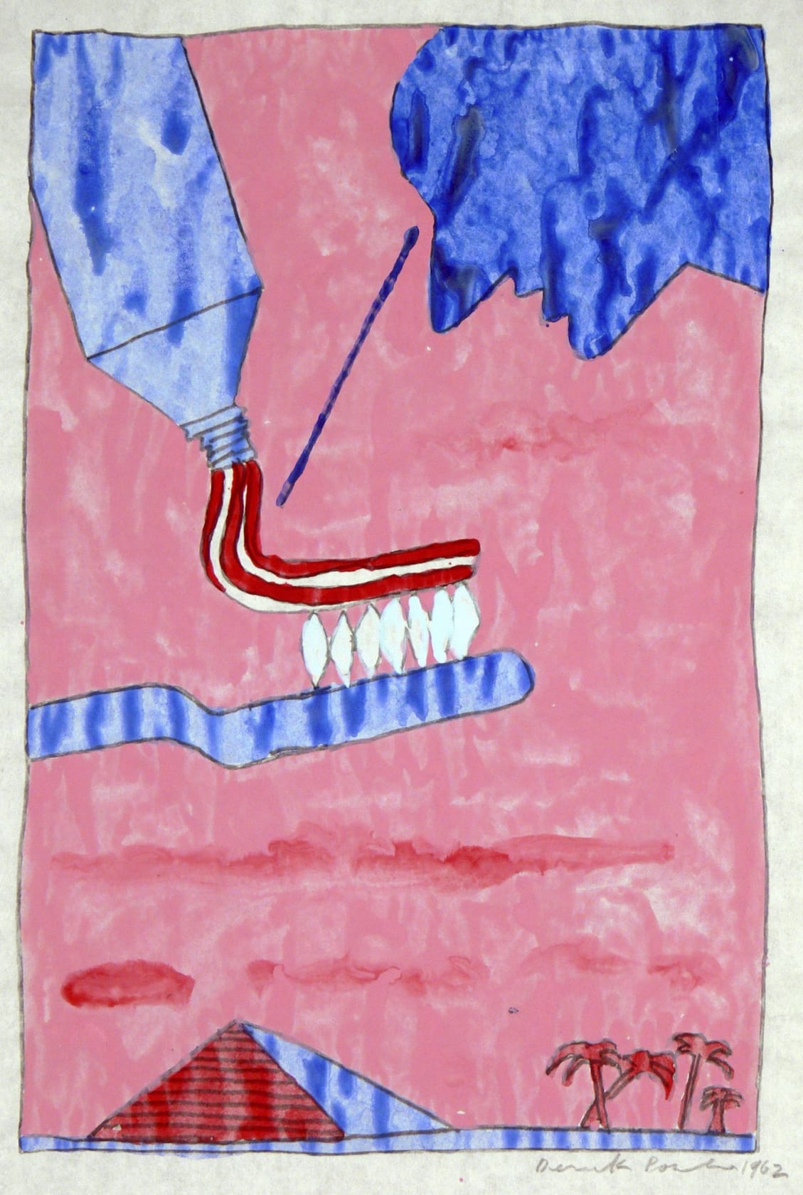 Derek Boshier, Untitled (Head top right Toothpaste/Toothbrush/Pyramid) (271 - A G), 1962