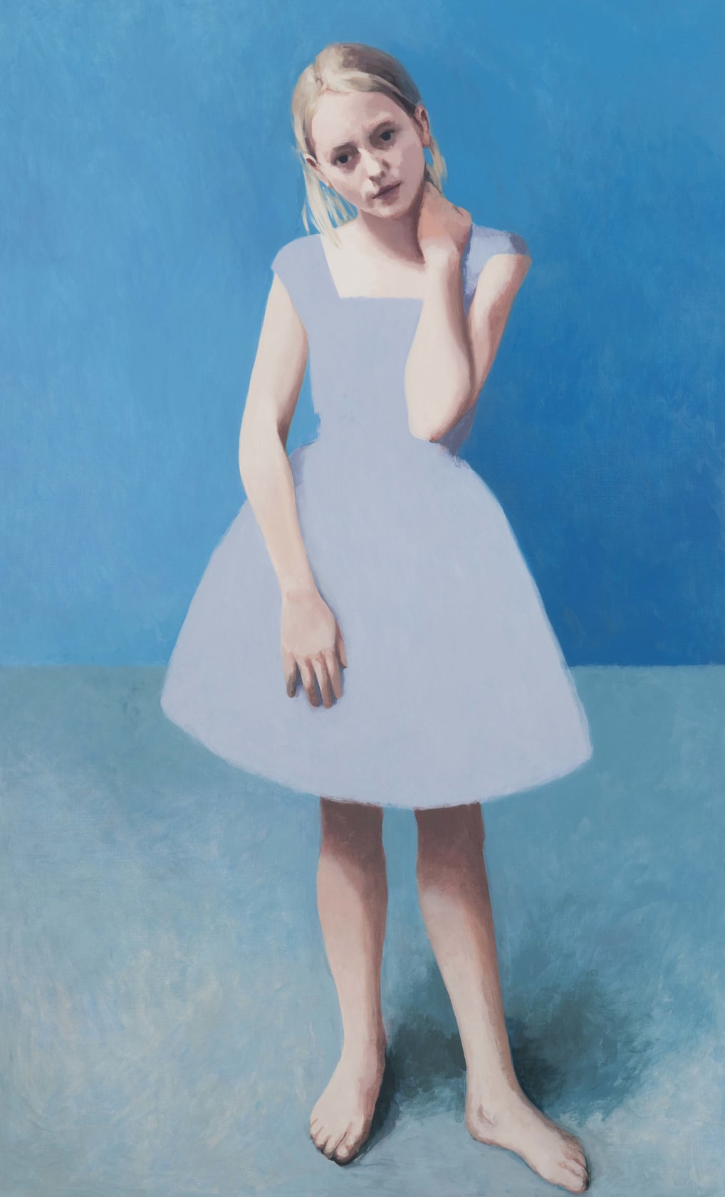 Claerwen James, Summer Painting, Girl With Pale Hair, 2018
