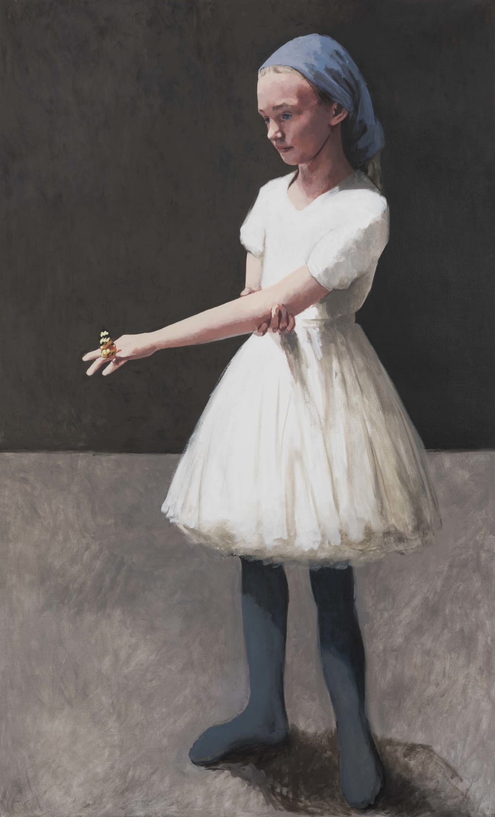Claerwen James, Girl in a White Dress With a Butterfly, 2018