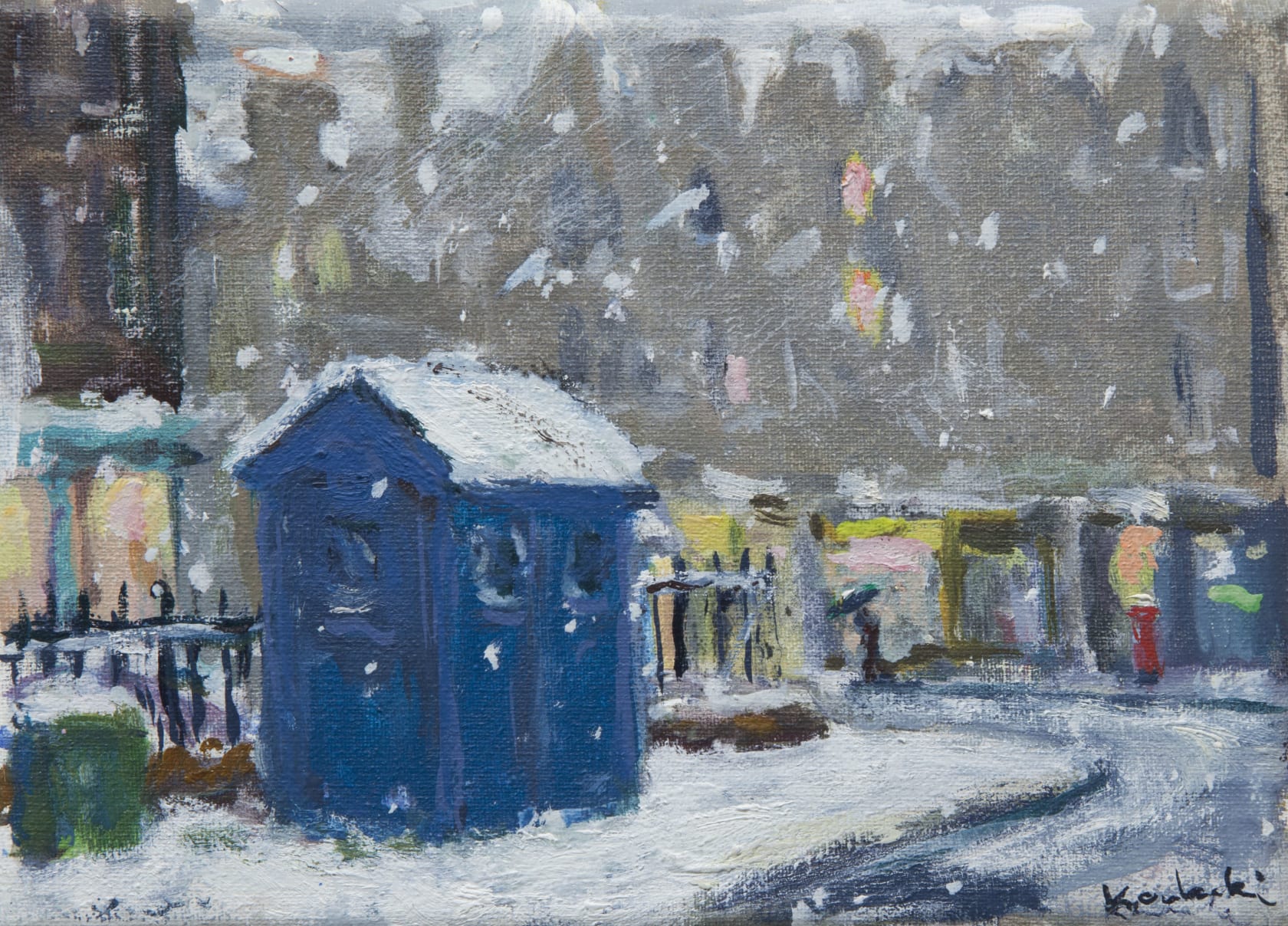Henry Kondracki Police Box in the Snow, 2016