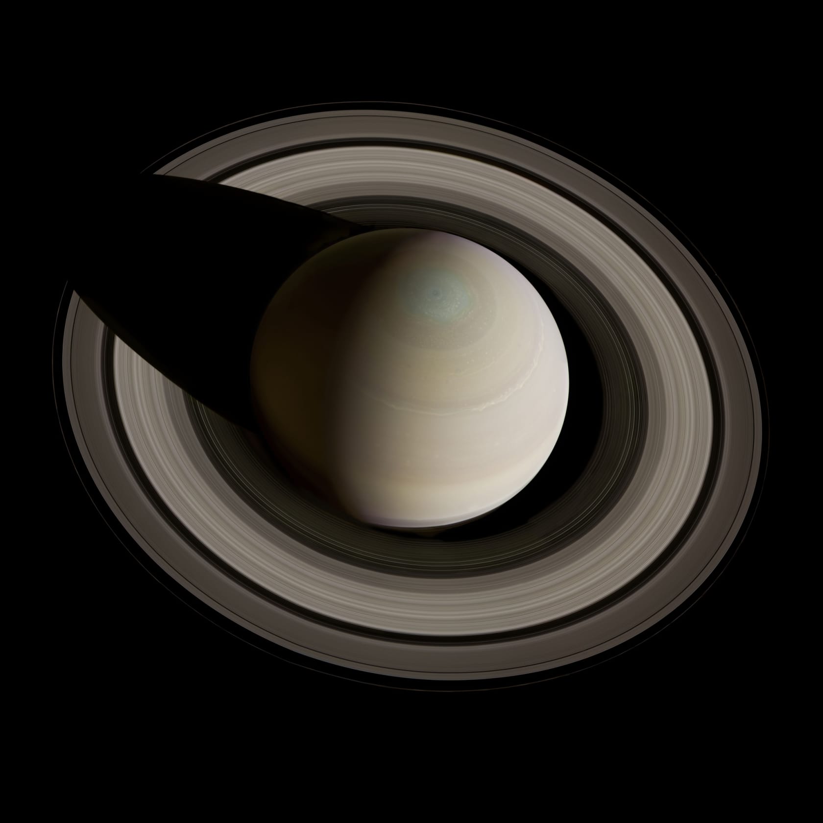 Michael Benson, Polar View of Saturn, Cassini, October 10, 2013, 2015