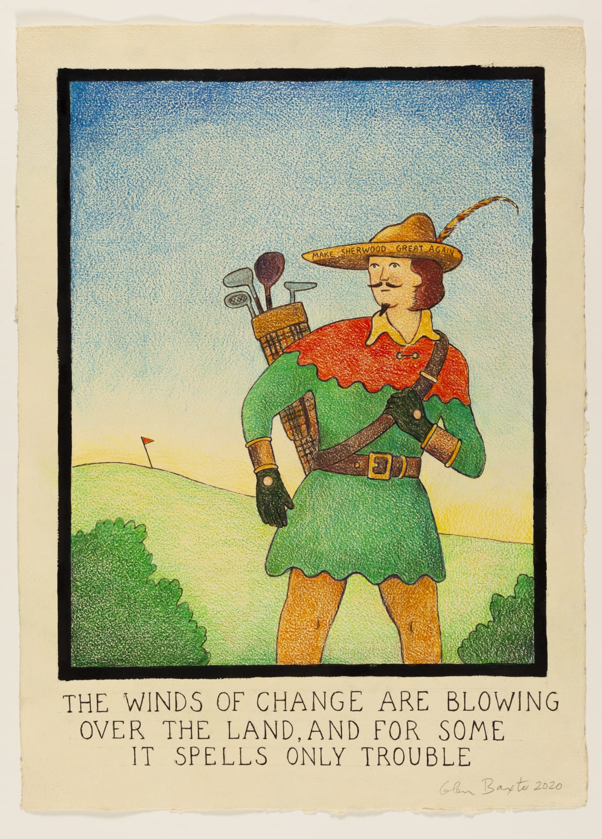 Glen Baxter, The Winds of Change Are Blowing Over the Land, and for Some It Spells Only Trouble, 2020