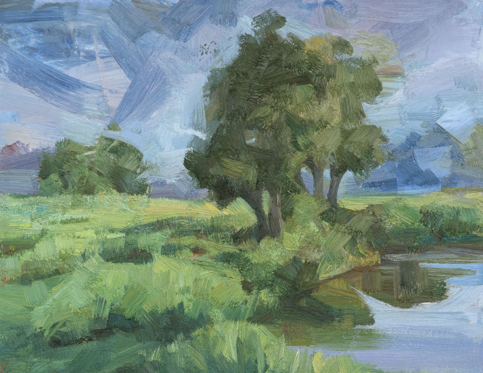 Tai Shan Schierenberg, Trees by a stream, 2018