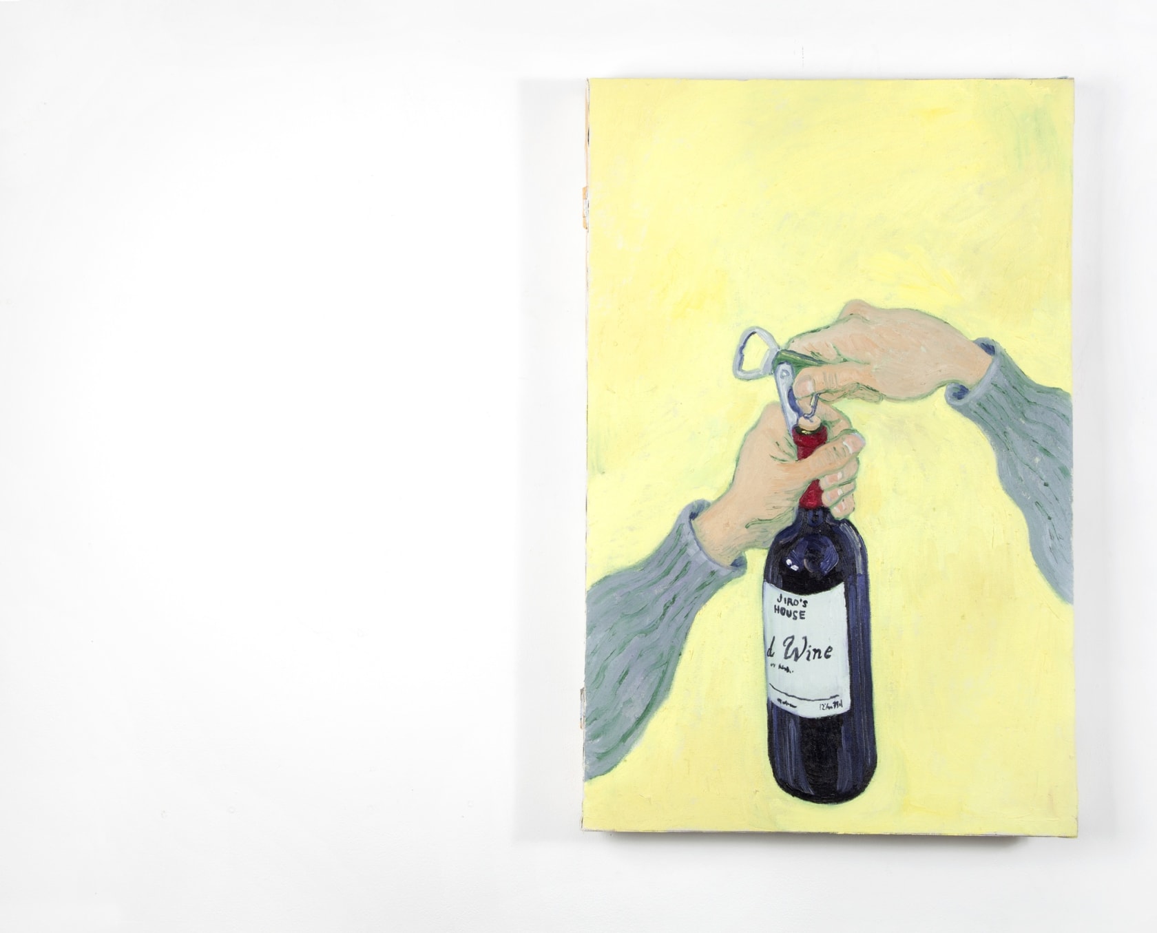 Jiro Osuga Opening a Bottle, 2014