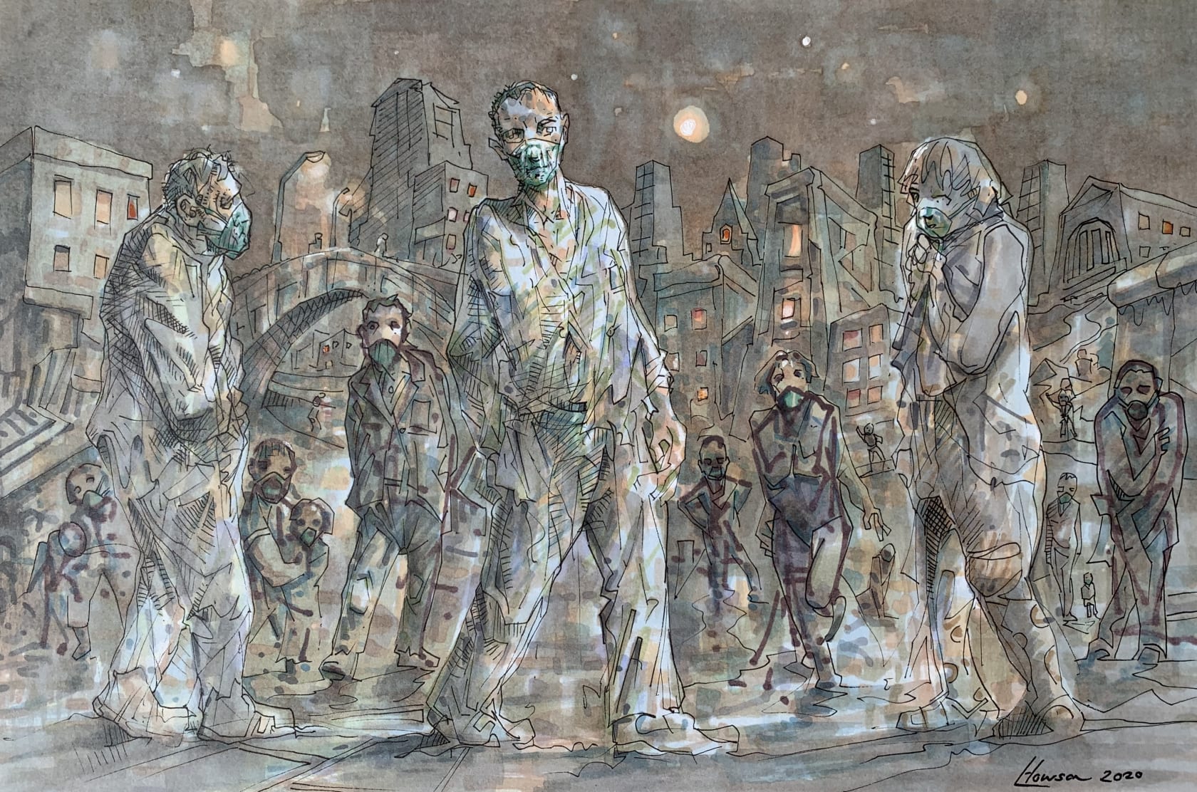 Peter Howson, An Important Announcement , 2020