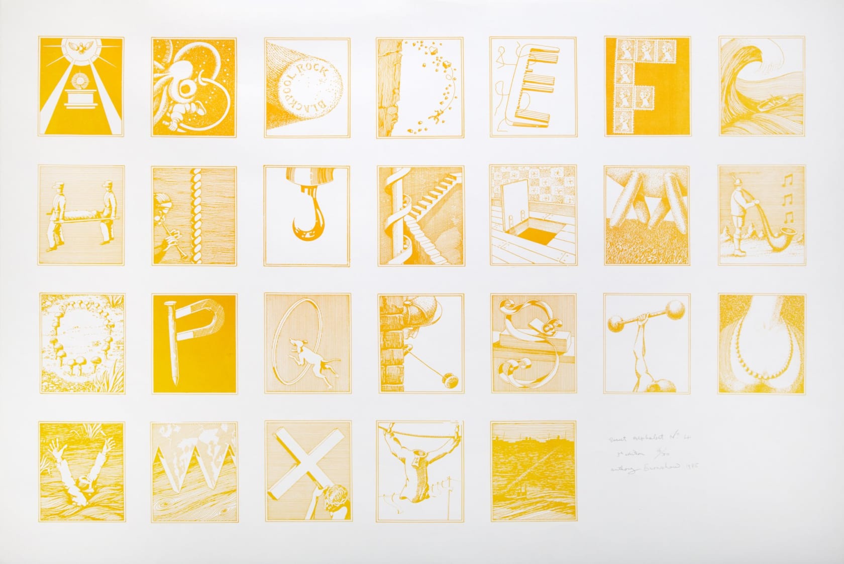 Anthony Earnshaw, Secret Alphabet No. 4 (Orange), 1985