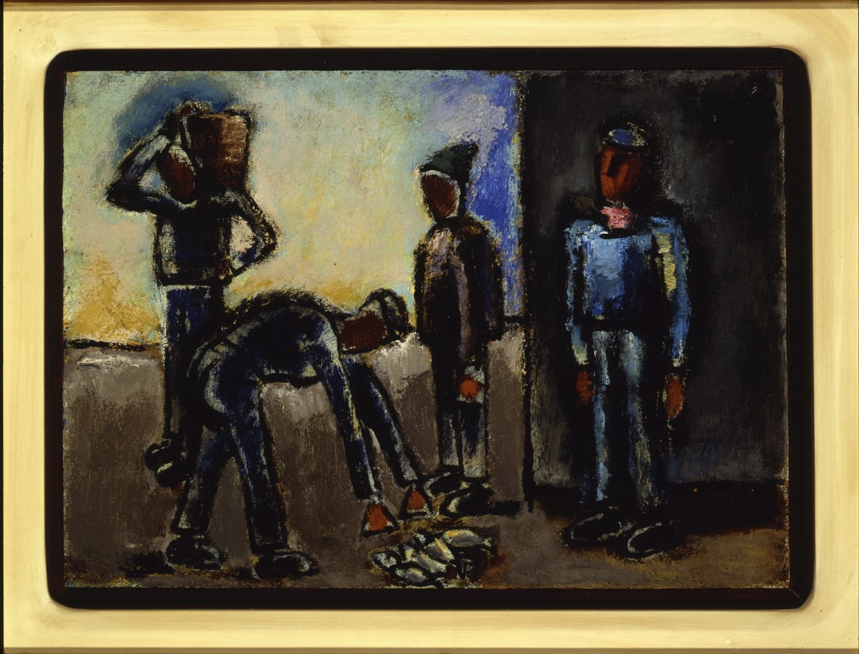 Josef Herman, Group of Fishermen, 1980