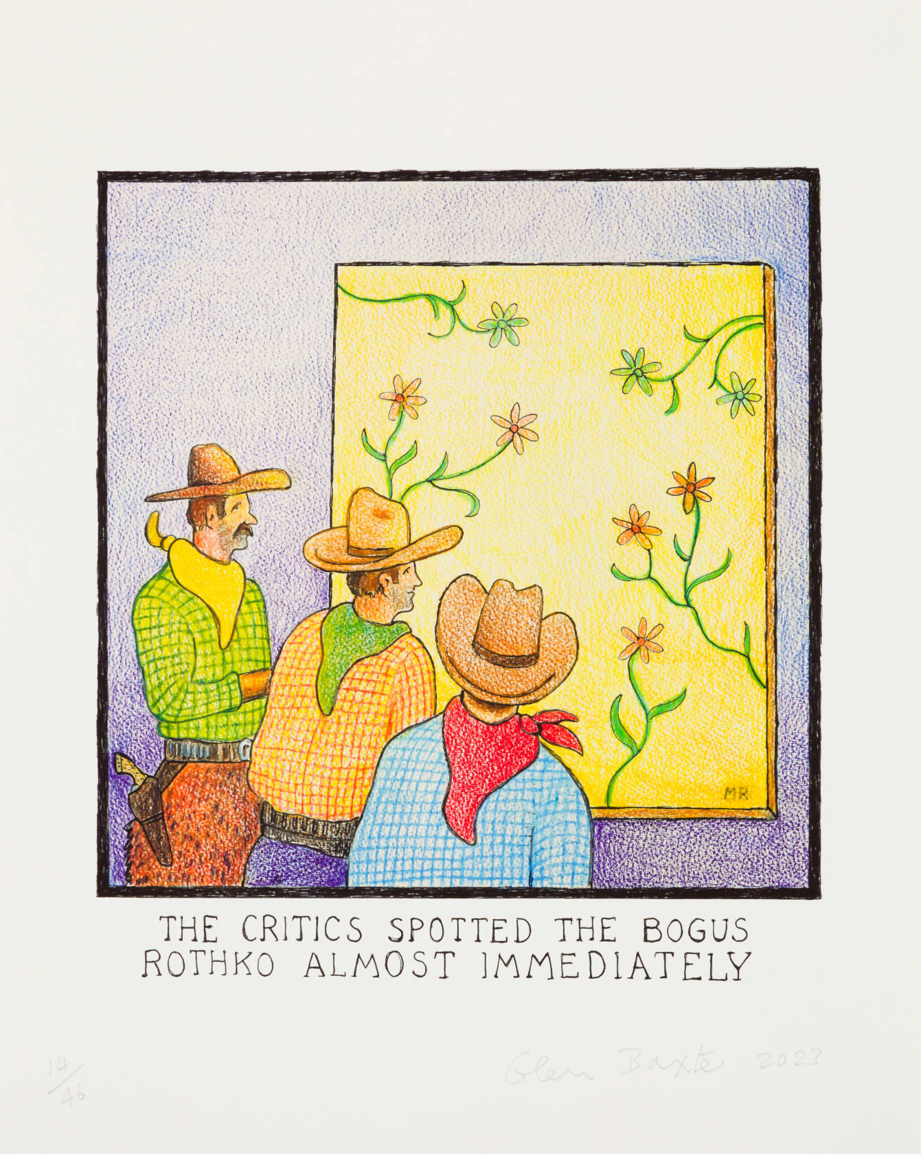 Glen Baxter, The Critics Spotted the Bogus Rothko Almost Immediately, 2023