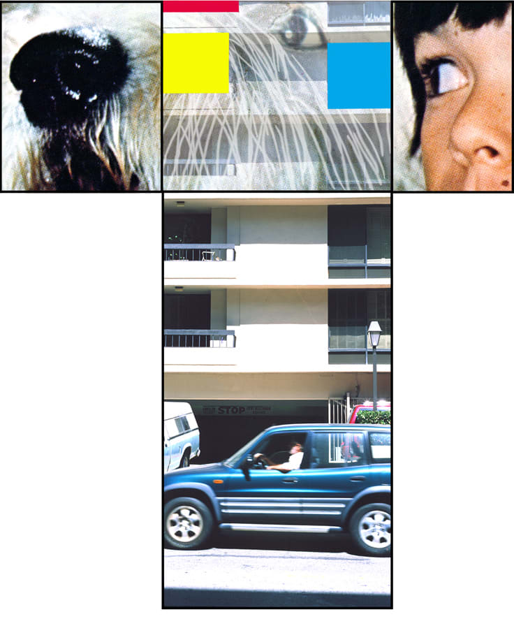 John Baldessari, The Intersection Series: Person and Dog/High Rise Building, 2002