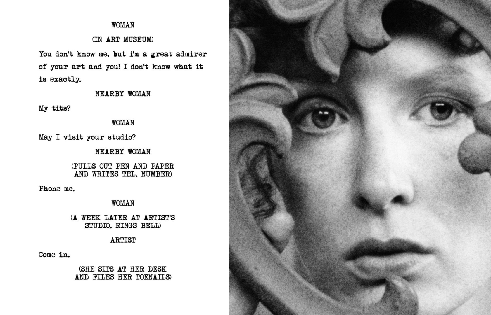 John Baldessari, Pictures & Scripts: ...Files toenails., 2015