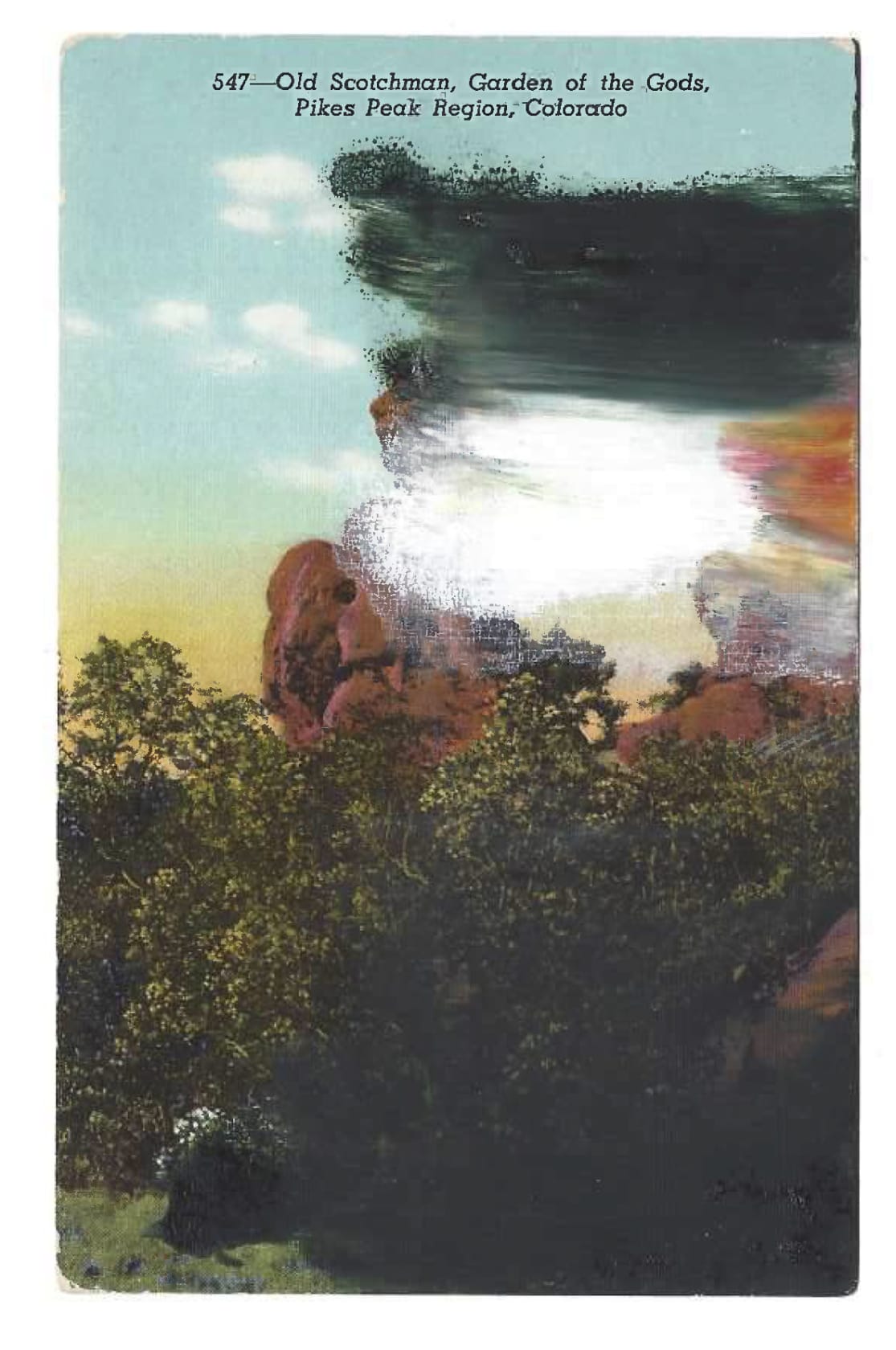 Tacita Dean Found Postcard Monoprint (Old Scotchman), 2018