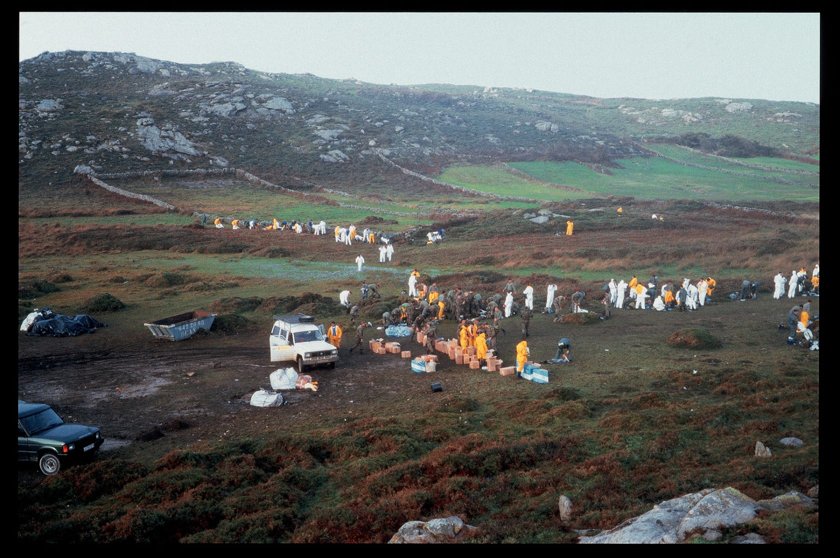 Allan Sekula Percebeiros (shellfishers) working, army preparing (Tourinan, 12/24/02), 2002-2003