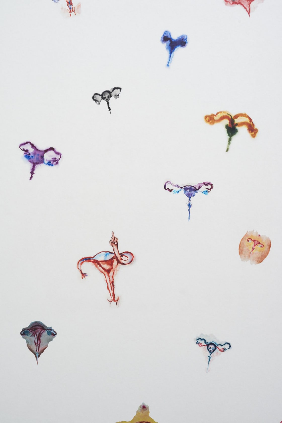 Annette Messager, Papier peint Utérus (Wallpaper Uterus)