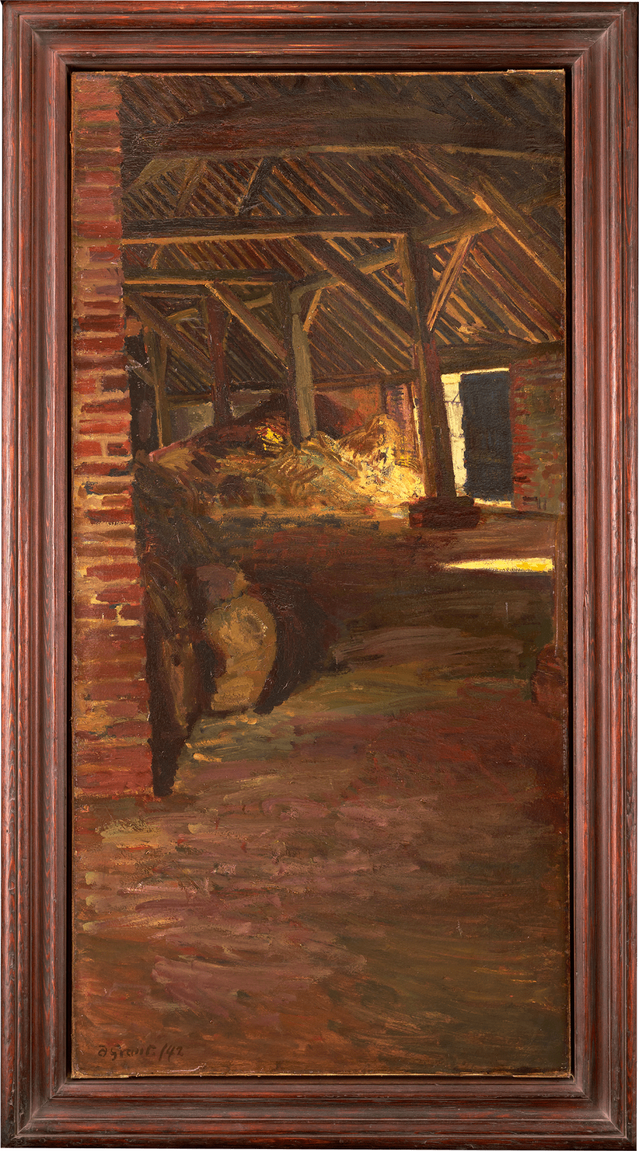 Signed and dated ‘D Grant /42’ lower left Oil on canvas 47 5/8 x 23 3/4 in (120.9 x 60.5 cm)