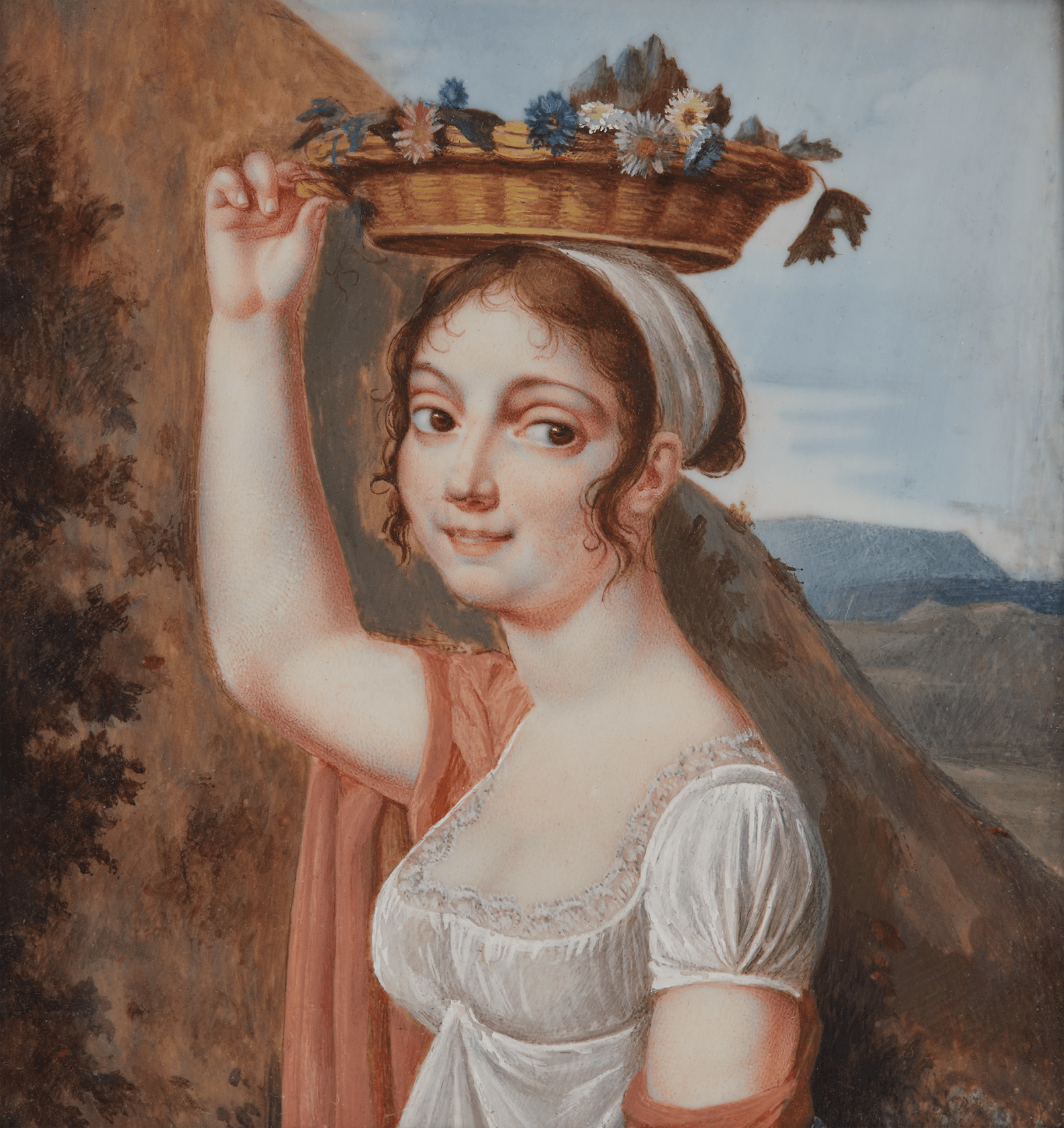 Italian School In The Style Of Gigola C 1800 A Young Girl