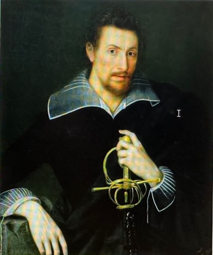 Mark A Van Dijk; W. Shakespeare on back  Oil on panel  20 5/8 x 18 1/8 in. (55 x 46 cm)