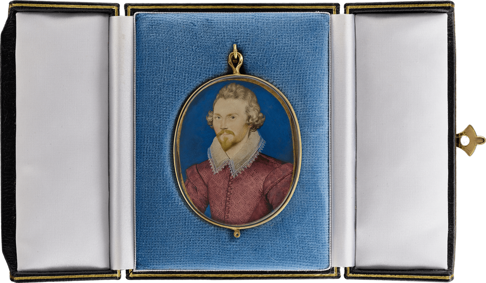 Watercolour on vellum stuck to pasteboard set in silver-gilt frame Oval, 2 3/8 in (60 mm) high