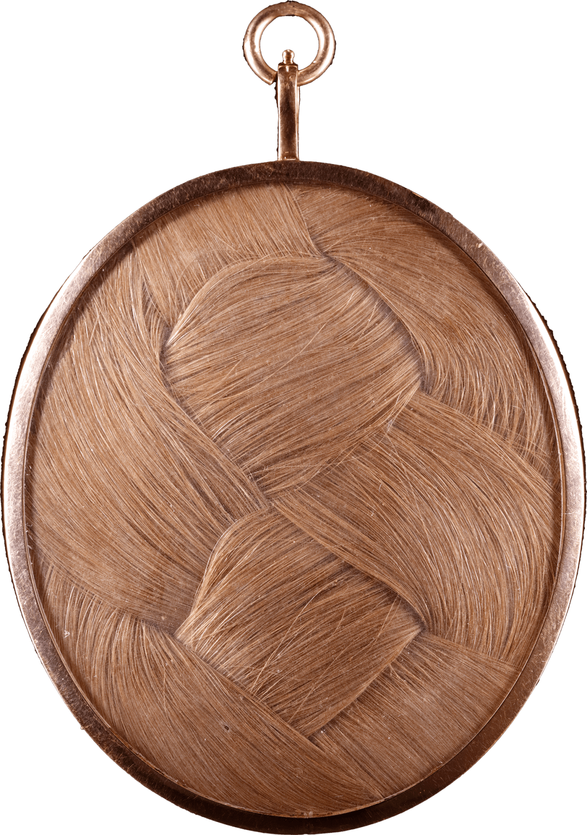 Signed 'IB. / 1787.' lower left Watercolour on ivory in gold hexagonal mount and set in gold frame with blue glass border, the reverse with plaited hair Oval, 1 1/2 in (38 mm) high