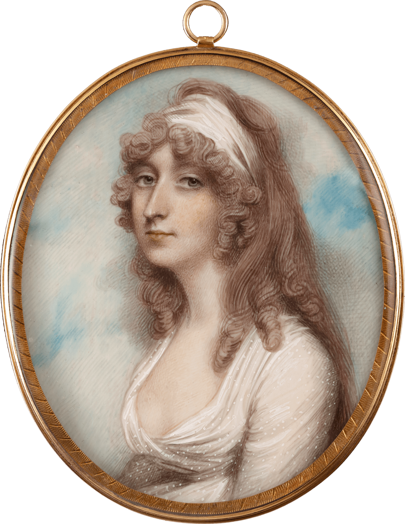 Watercolour Oval, 3 3/8 in (height 86 mm) high