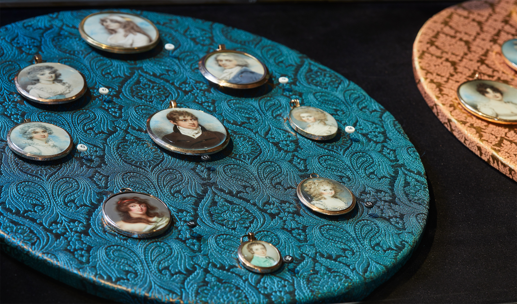 Signed 'Kanz' centre left Enamel on copper in gilded metal frame Oval, 2 1/4 in (56 mm) high