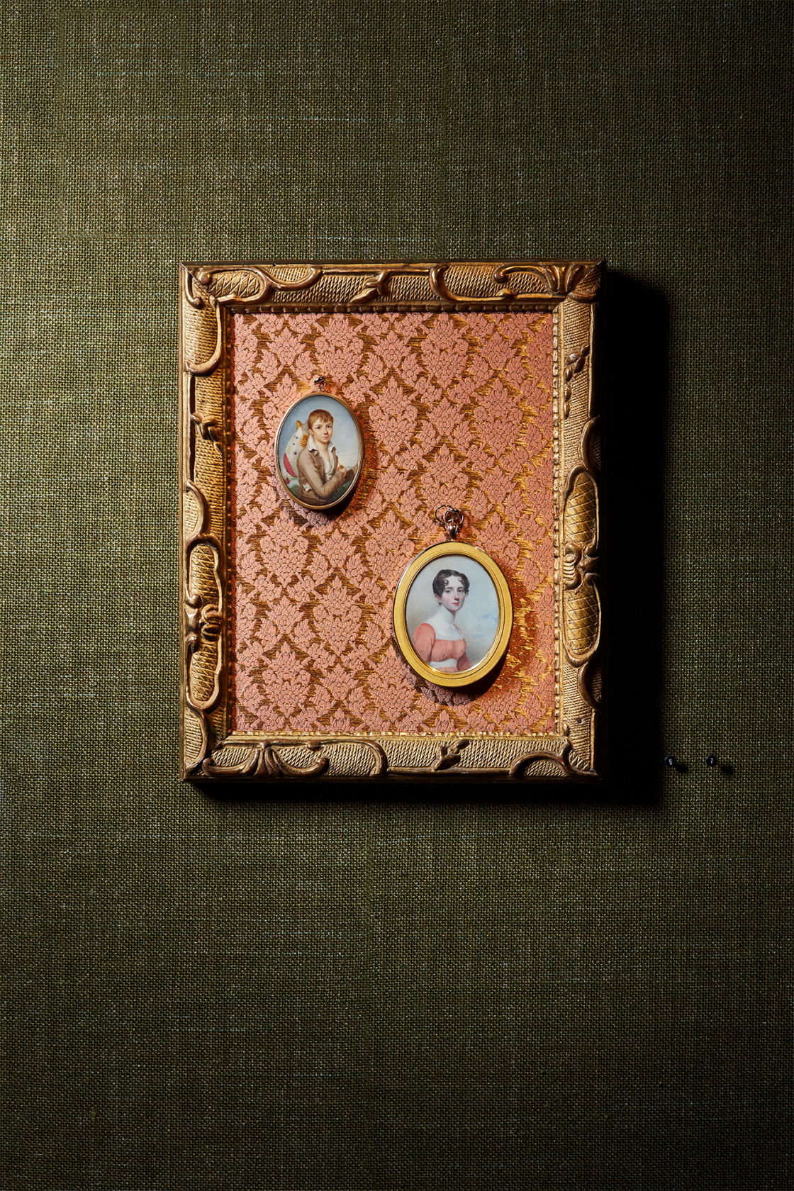 Signed on the obverse and reverse: 'painted by/A. Robertson/33 Gerrard Str/181' set in gilt-metal mount and frame Watercolour on ivory in gilt-metal mount and frame Oval, 3 in (76.2 mm) high