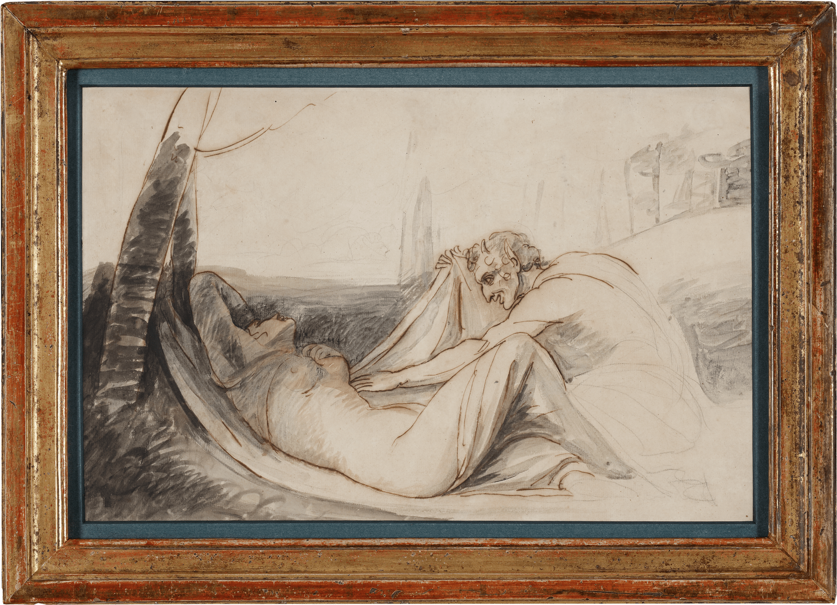 Graphite, ink and wash on paper  11 7/8 x 17 ½ in. (29 x 44.5 cm)