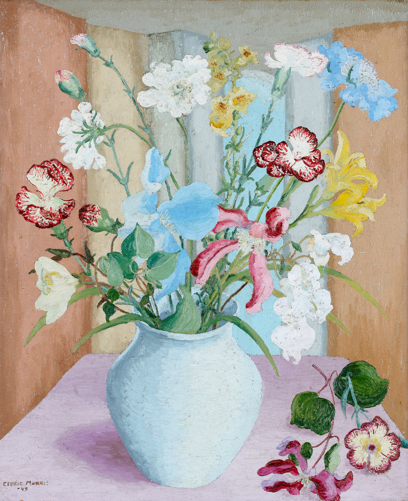 Signed and dated lower left 'Cedric Morris/-49' Oil on canvas 24 1/8 x 20 1/8 in (61 x 51 cm)
